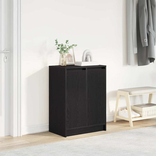 vidaXL Shoe Cabinet Black Oak 57x34x76 cm Engineered Wood