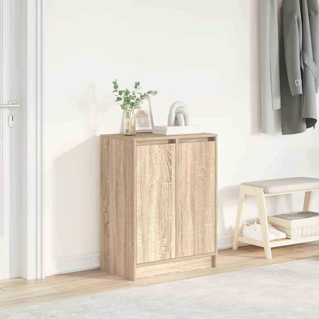 vidaXL Shoe Cabinet Sonoma Oak 57x34x76 cm Engineered Wood