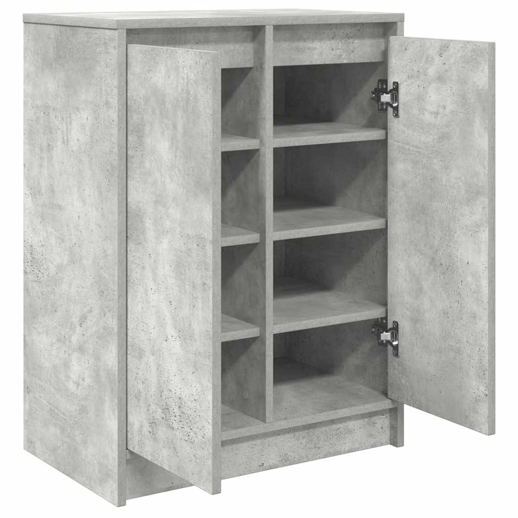 vidaXL Shoe Cabinet Concrete Grey 57x34x76 cm Engineered Wood