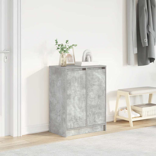 vidaXL Shoe Cabinet Concrete Grey 57x34x76 cm Engineered Wood