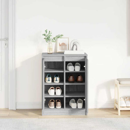 vidaXL Shoe Cabinet Grey Sonoma 57x34x76 cm Engineered Wood