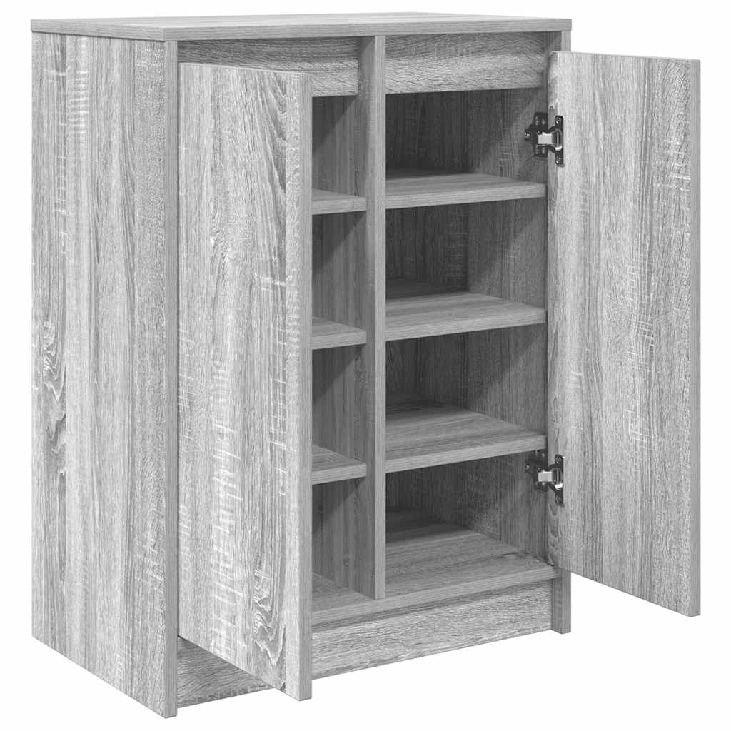 vidaXL Shoe Cabinet Grey Sonoma 57x34x76 cm Engineered Wood