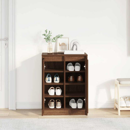 vidaXL Shoe Cabinet Brown Oak 57x34x76 cm Engineered Wood