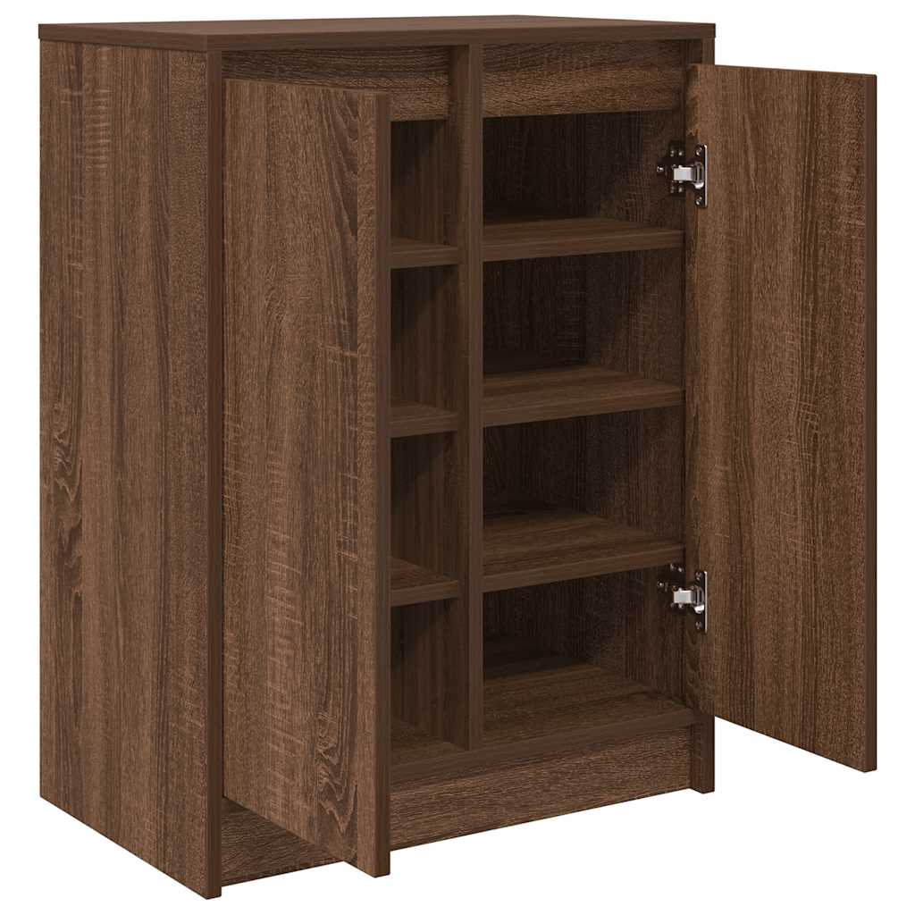 vidaXL Shoe Cabinet Brown Oak 57x34x76 cm Engineered Wood