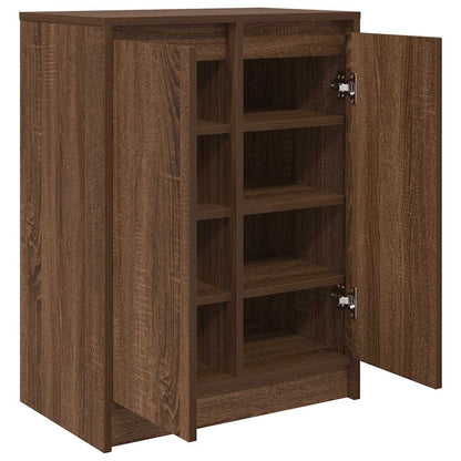 vidaXL Shoe Cabinet Brown Oak 57x34x76 cm Engineered Wood