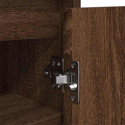 vidaXL Shoe Cabinet Brown Oak 57x34x76 cm Engineered Wood