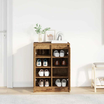 vidaXL Shoe Cabinet Old Wood 57x34x76 cm Engineered Wood