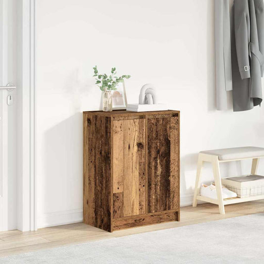 vidaXL Shoe Cabinet Old Wood 57x34x76 cm Engineered Wood