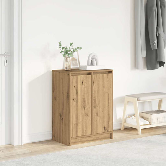 vidaXL Shoe Cabinet Artisan Oak 57x34x76 cm Engineered Wood