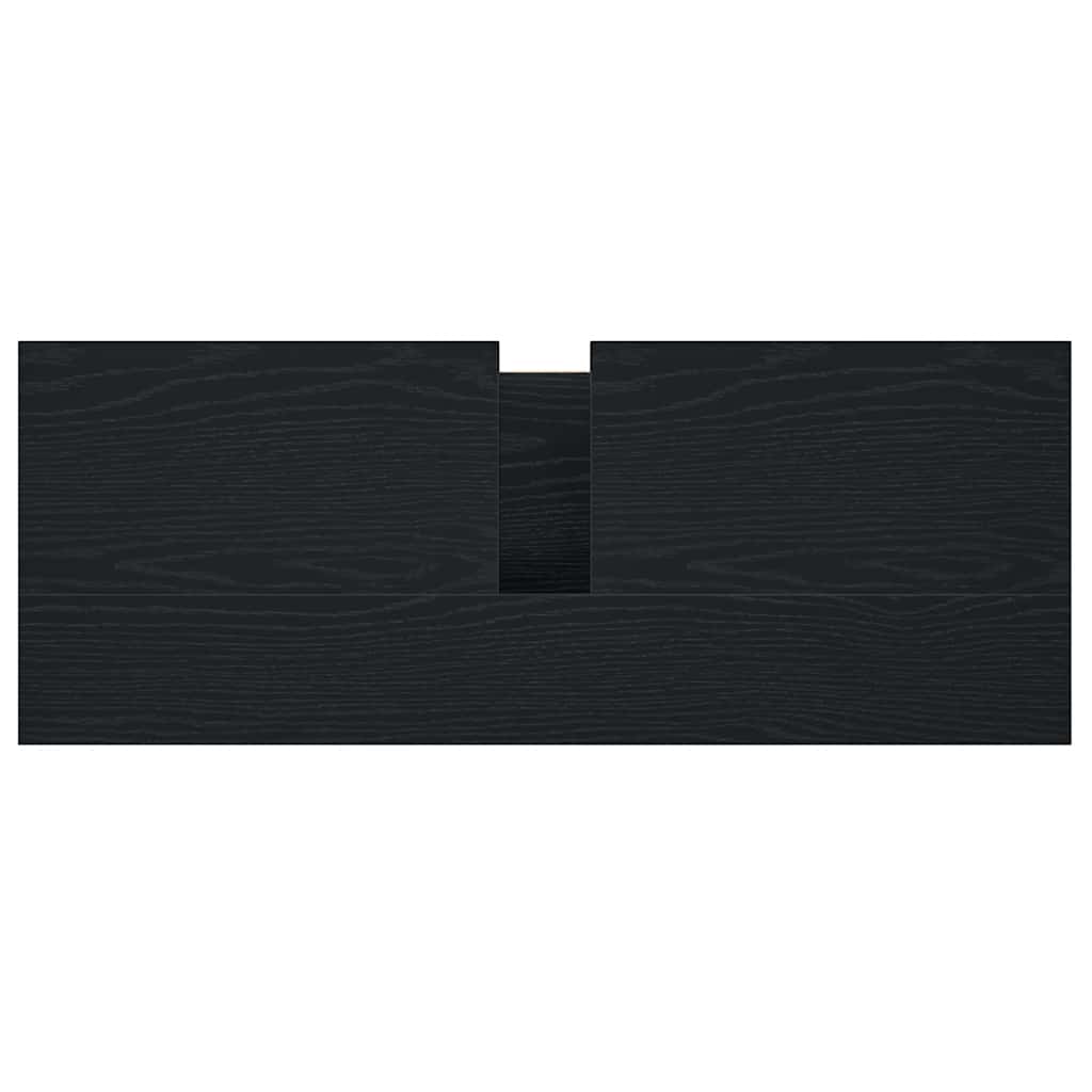 vidaXL Bathroom Basin Cabinet with Drawers Black Oak 90x34.5x60 cm