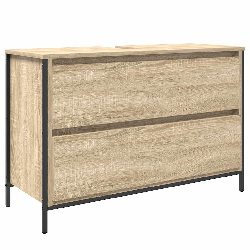 vidaXL Bathroom Basin Cabinet with Drawers Sonoma Oak 90x34.5x60 cm