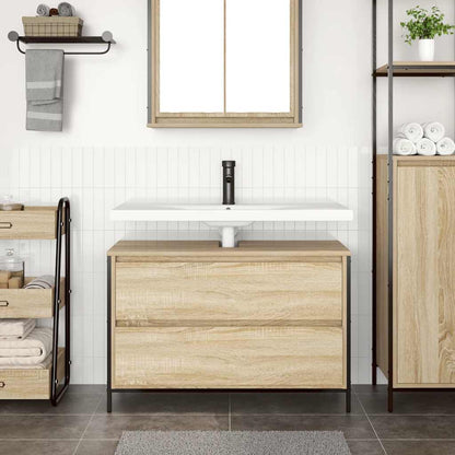 vidaXL Bathroom Basin Cabinet with Drawers Sonoma Oak 90x34.5x60 cm