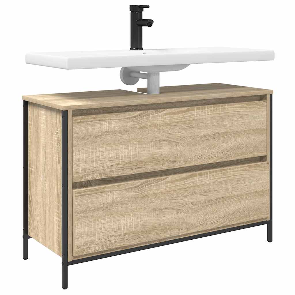 vidaXL Bathroom Basin Cabinet with Drawers Sonoma Oak 90x34.5x60 cm