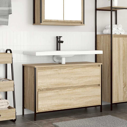 vidaXL Bathroom Basin Cabinet with Drawers Sonoma Oak 90x34.5x60 cm