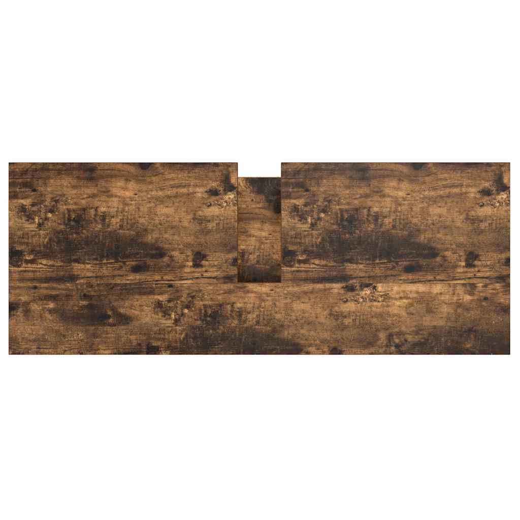 vidaXL Bathroom Basin Cabinet with Drawers Smoked Oak 90x34.5x60 cm