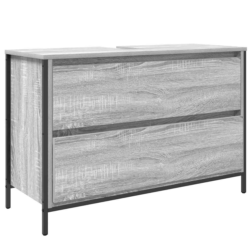 vidaXL Bathroom Basin Cabinet with Drawers Grey Sonoma 90x34.5x60 cm
