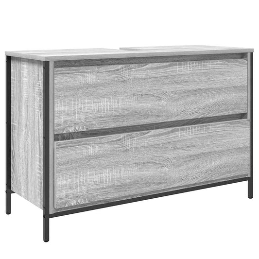 vidaXL Bathroom Basin Cabinet with Drawers Grey Sonoma 90x34.5x60 cm