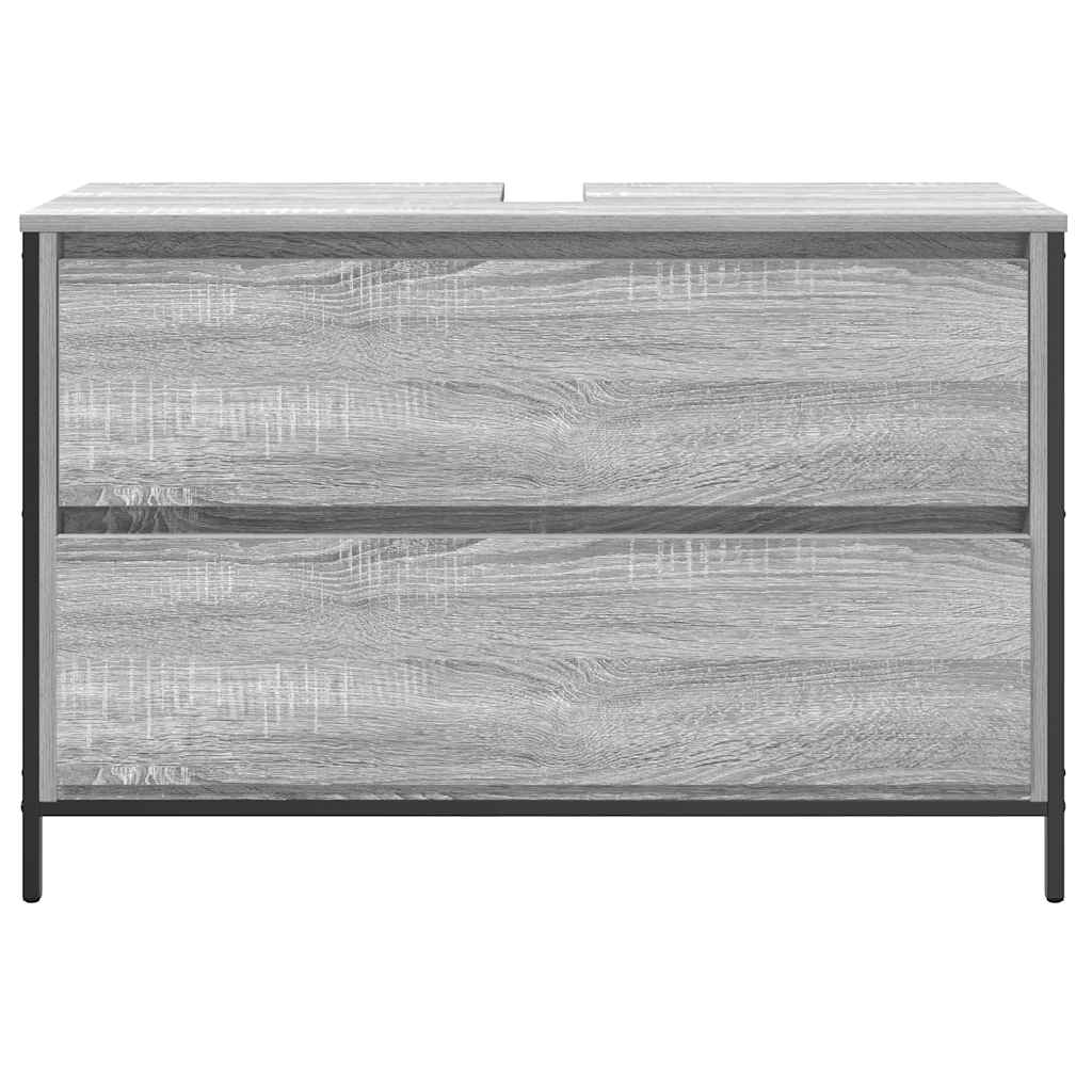 vidaXL Bathroom Basin Cabinet with Drawers Grey Sonoma 90x34.5x60 cm