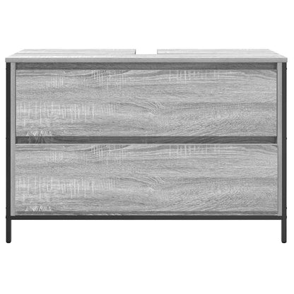 vidaXL Bathroom Basin Cabinet with Drawers Grey Sonoma 90x34.5x60 cm