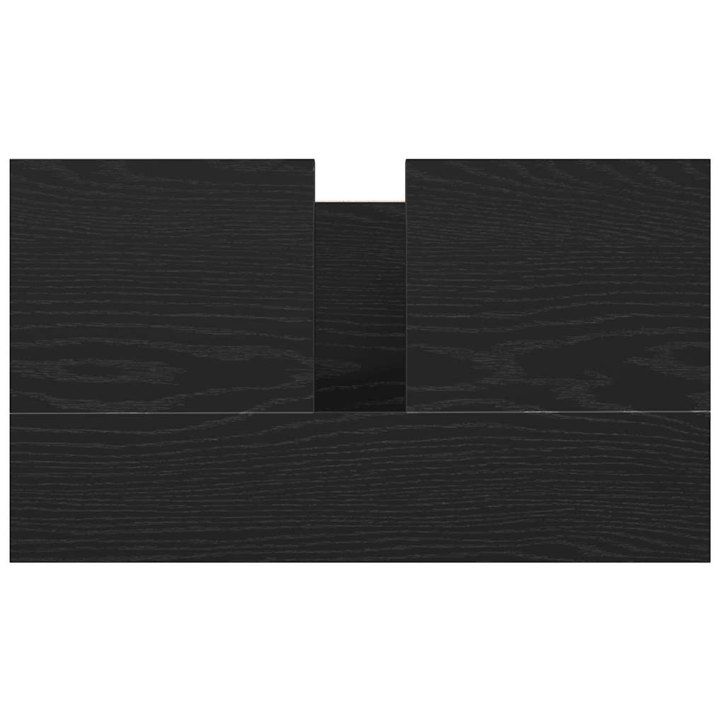 vidaXL Bathroom Basin Cabinet with Drawers Black Oak 60x34.5x60 cm