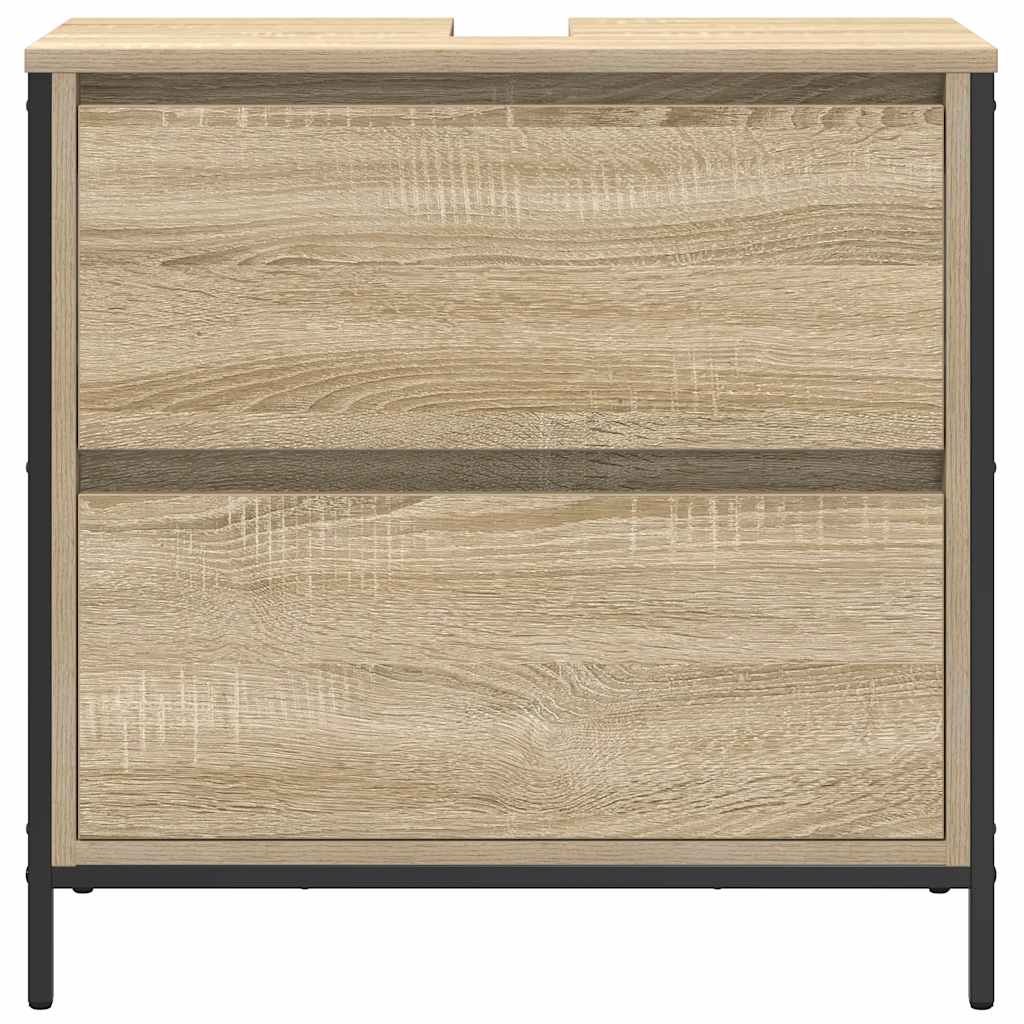 vidaXL Bathroom Basin Cabinet with Drawers Sonoma Oak 60x34.5x60 cm