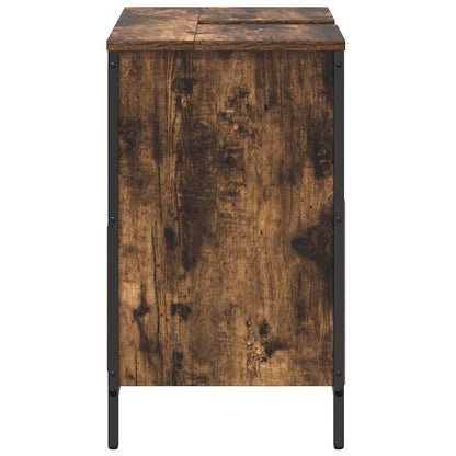 vidaXL Bathroom Basin Cabinet with Drawers Smoked Oak 60x34.5x60 cm