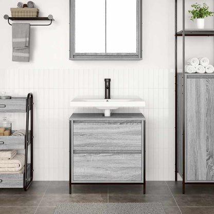 vidaXL Bathroom Basin Cabinet with Drawers Grey Sonoma 60x34.5x60 cm
