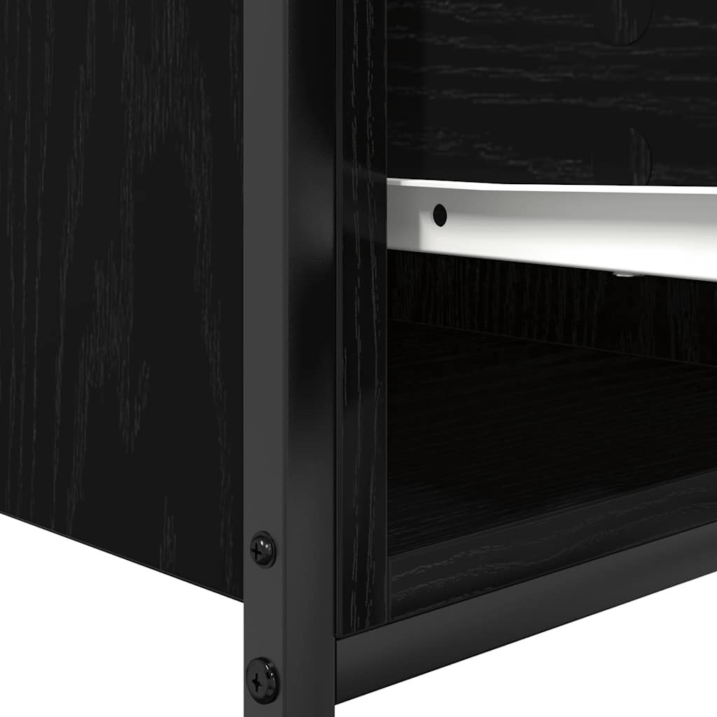vidaXL Basin Cabinet with Drawers Black Oak 90x34,5x60 cm