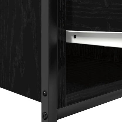 vidaXL Basin Cabinet with Drawers Black Oak 90x34,5x60 cm