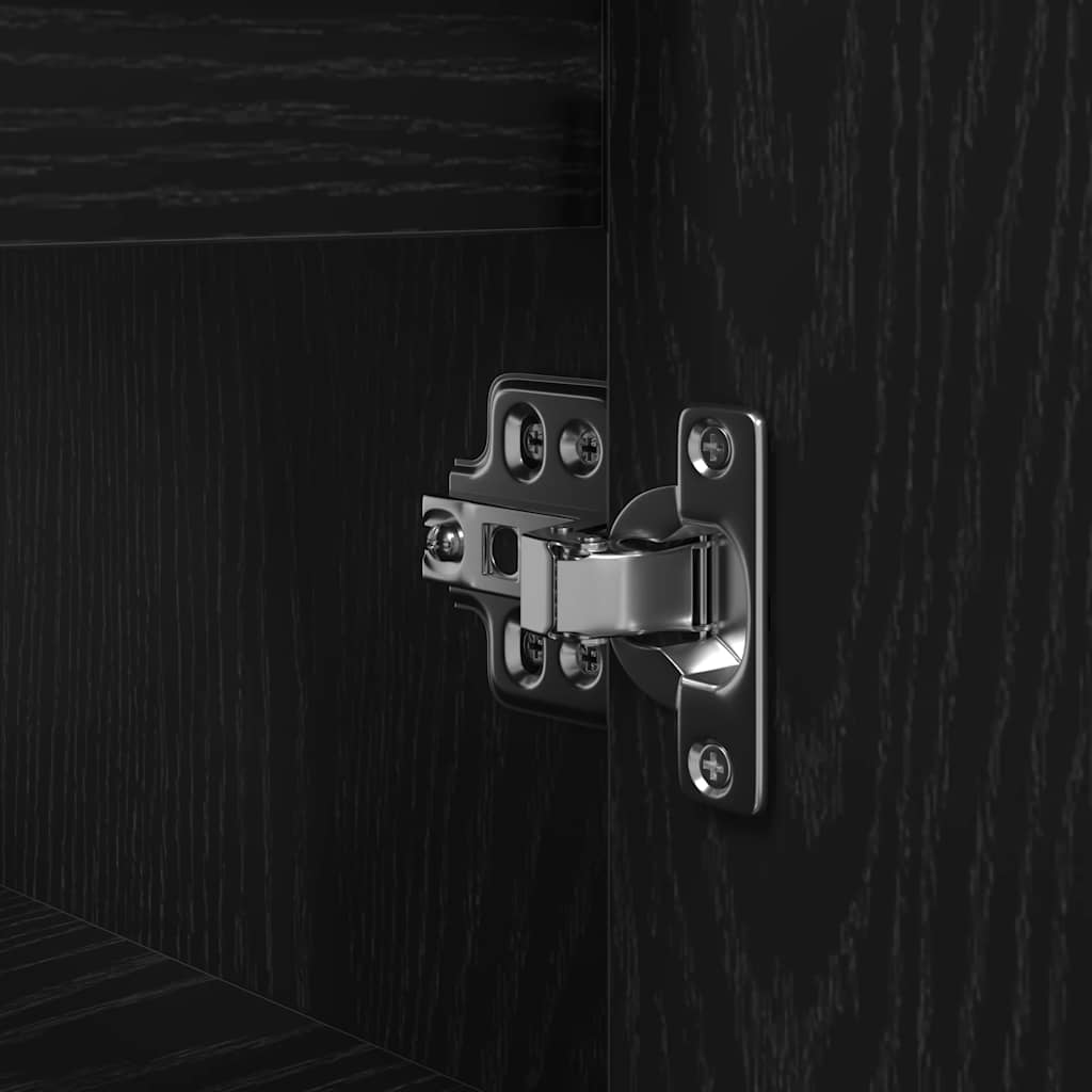 vidaXL Basin Cabinet with Drawers Black Oak 90x34,5x60 cm