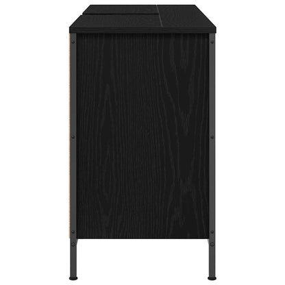 vidaXL Basin Cabinet with Drawers Black Oak 90x34.5x60 cm