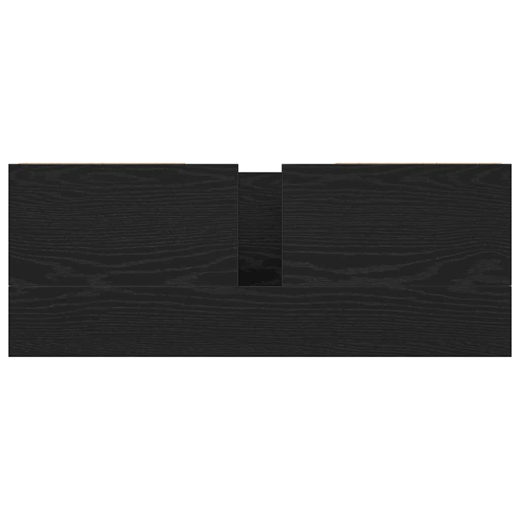 vidaXL Basin Cabinet with Drawers Black Oak 90x34.5x60 cm