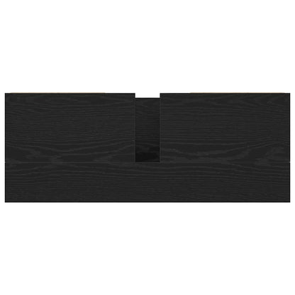 vidaXL Basin Cabinet with Drawers Black Oak 90x34.5x60 cm
