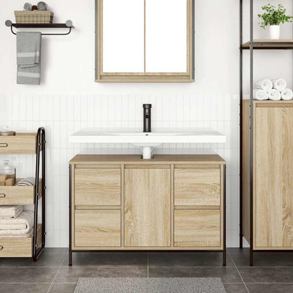 vidaXL Basin Cabinet with Drawers Sonoma Oak 90x34.5x60 cm