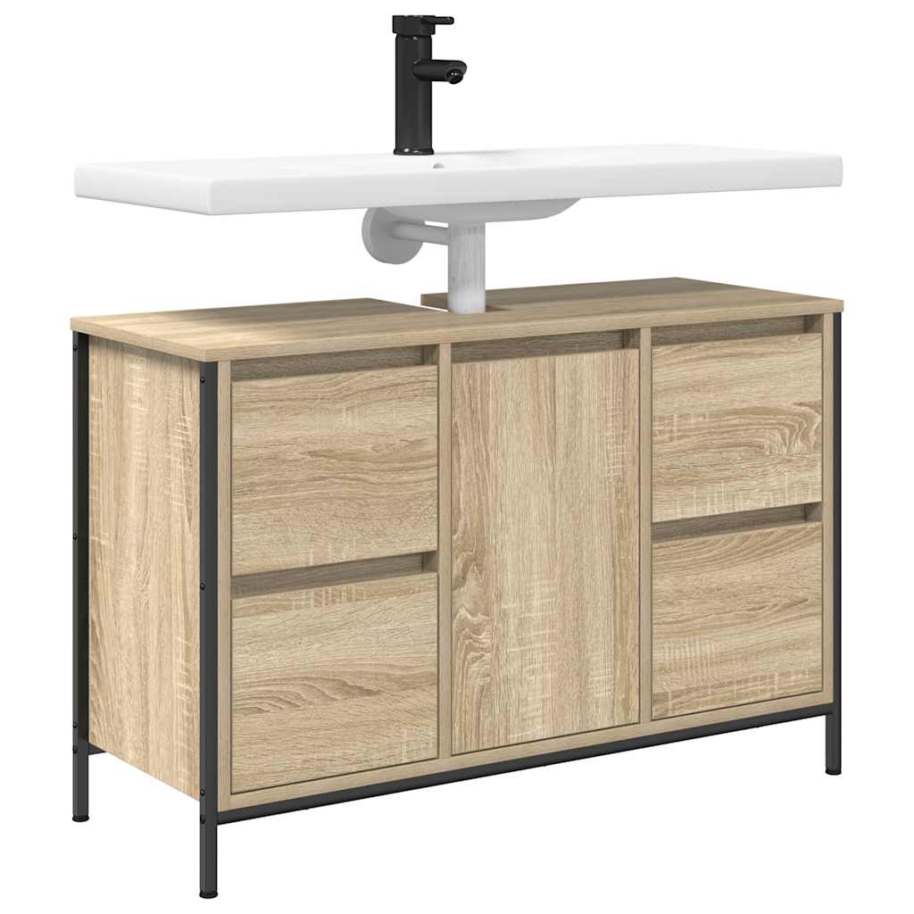 vidaXL Basin Cabinet with Drawers Sonoma Oak 90x34.5x60 cm