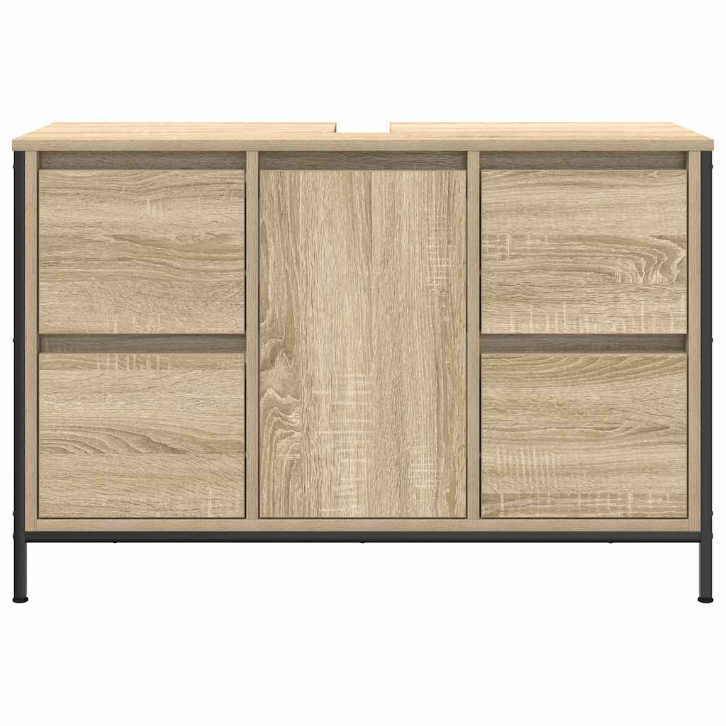 vidaXL Basin Cabinet with Drawers Sonoma Oak 90x34.5x60 cm