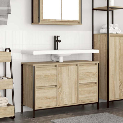 vidaXL Basin Cabinet with Drawers Sonoma Oak 90x34.5x60 cm