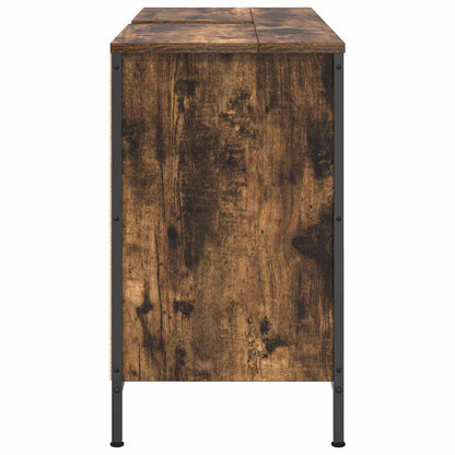 vidaXL Basin Cabinet with Drawers Smoked Oak 90x34.5x60 cm