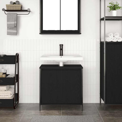 vidaXL Bathroom Basin Cabinet Black 60x34,5x60 cm