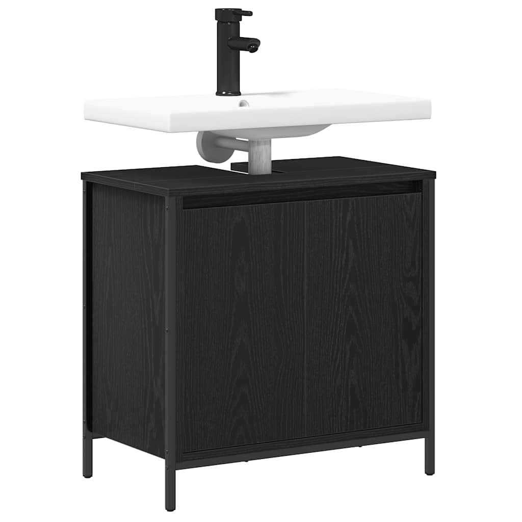 vidaXL Bathroom Basin Cabinet Black 60x34.5x60 cm