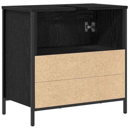 vidaXL Bathroom Basin Cabinet Black 60x34.5x60 cm