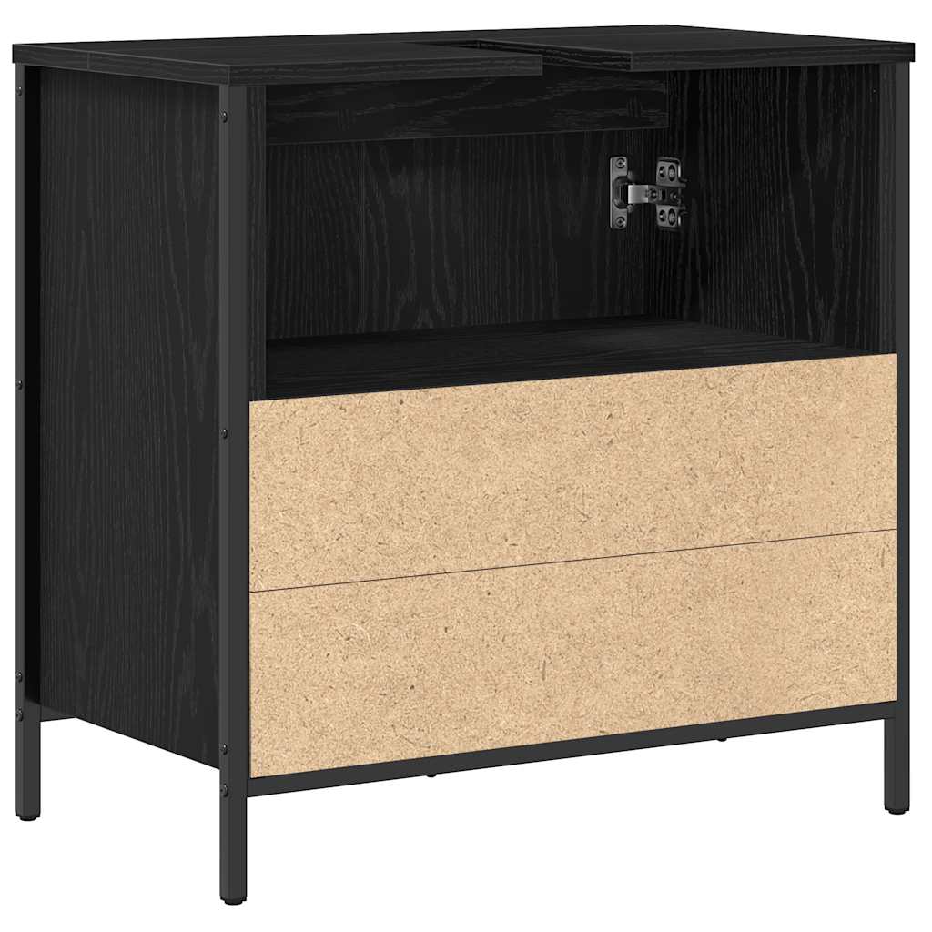 vidaXL Bathroom Basin Cabinet Black 60x34,5x60 cm