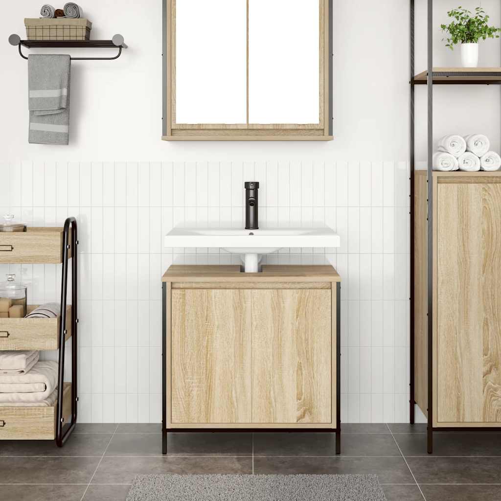 vidaXL Bathroom Basin Cabinet Sonoma Oak 60x34.5x60 cm