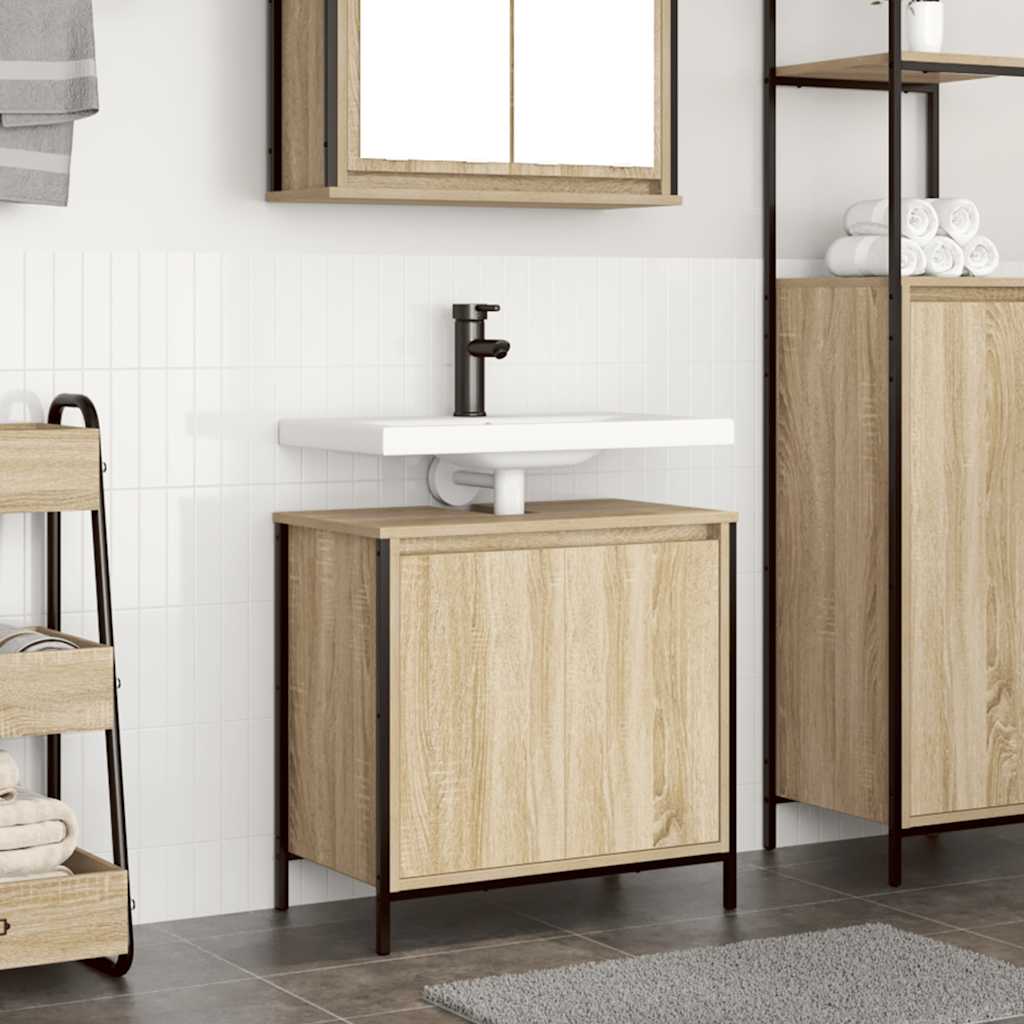 vidaXL Bathroom Basin Cabinet Sonoma Oak 60x34.5x60 cm