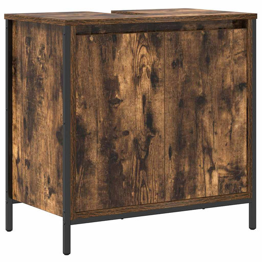 vidaXL Bathroom Basin Cabinet Smoked Oak 60x34.5x60 cm