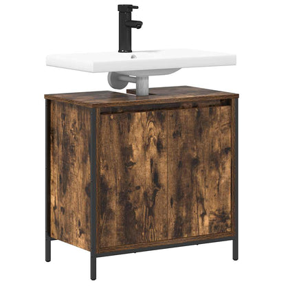 vidaXL Bathroom Basin Cabinet Smoked Oak 60x34.5x60 cm