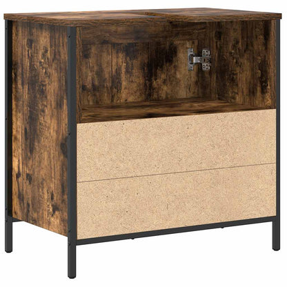 vidaXL Bathroom Basin Cabinet Smoked Oak 60x34.5x60 cm