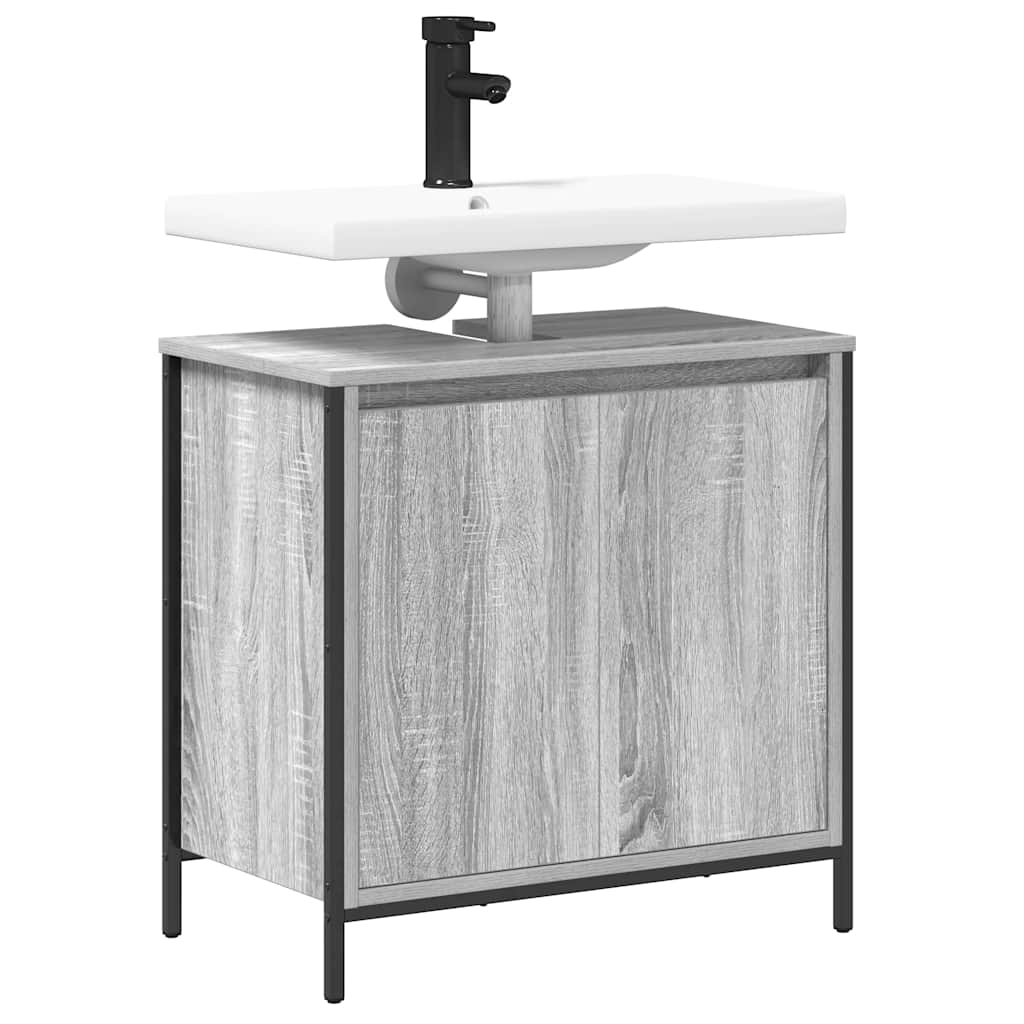 vidaXL Bathroom Basin Cabinet Grey Sonoma 60x34.5x60 cm