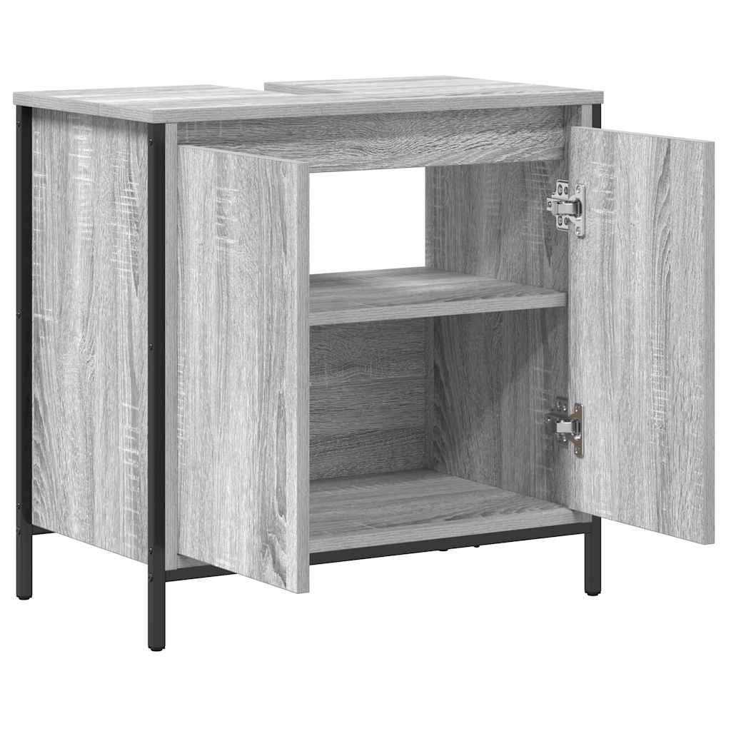 vidaXL Bathroom Basin Cabinet Grey Sonoma 60x34.5x60 cm