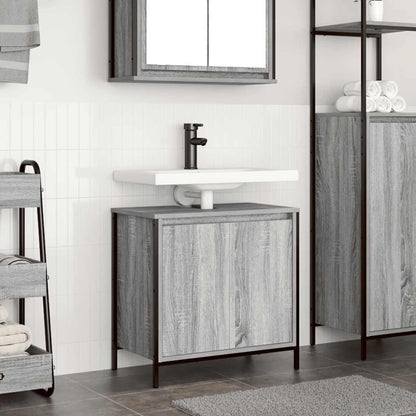 vidaXL Bathroom Basin Cabinet Grey Sonoma 60x34,5x60 cm